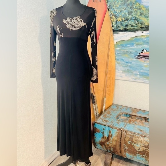 🔥VTG Yumi Mazao Paris, Gorgeous BodCon,Front-Split Dress, Perfect, Size 8 - Picture 3 of 16